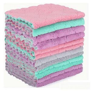 NEW SOFT! Microfiber Cloths Towels Dish Kitchen Washcloths Face Dish Washing Gym